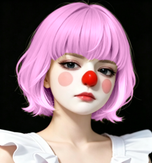 Final recolored image with purple hair